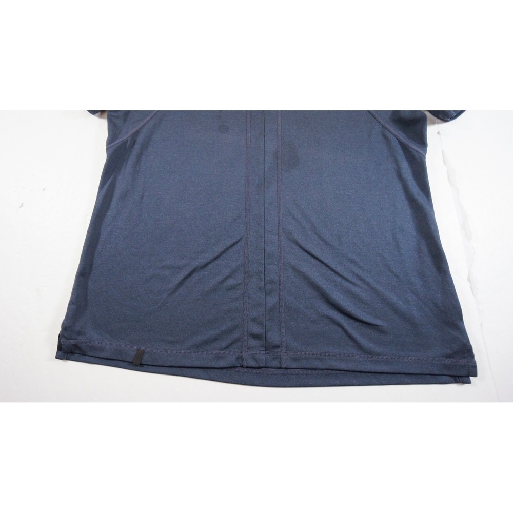 Qor Shirt Mens Large Blue Short Sleeve 1/4 Zip Collared Polartec Adult FLAW*** - Picture 4 of 12